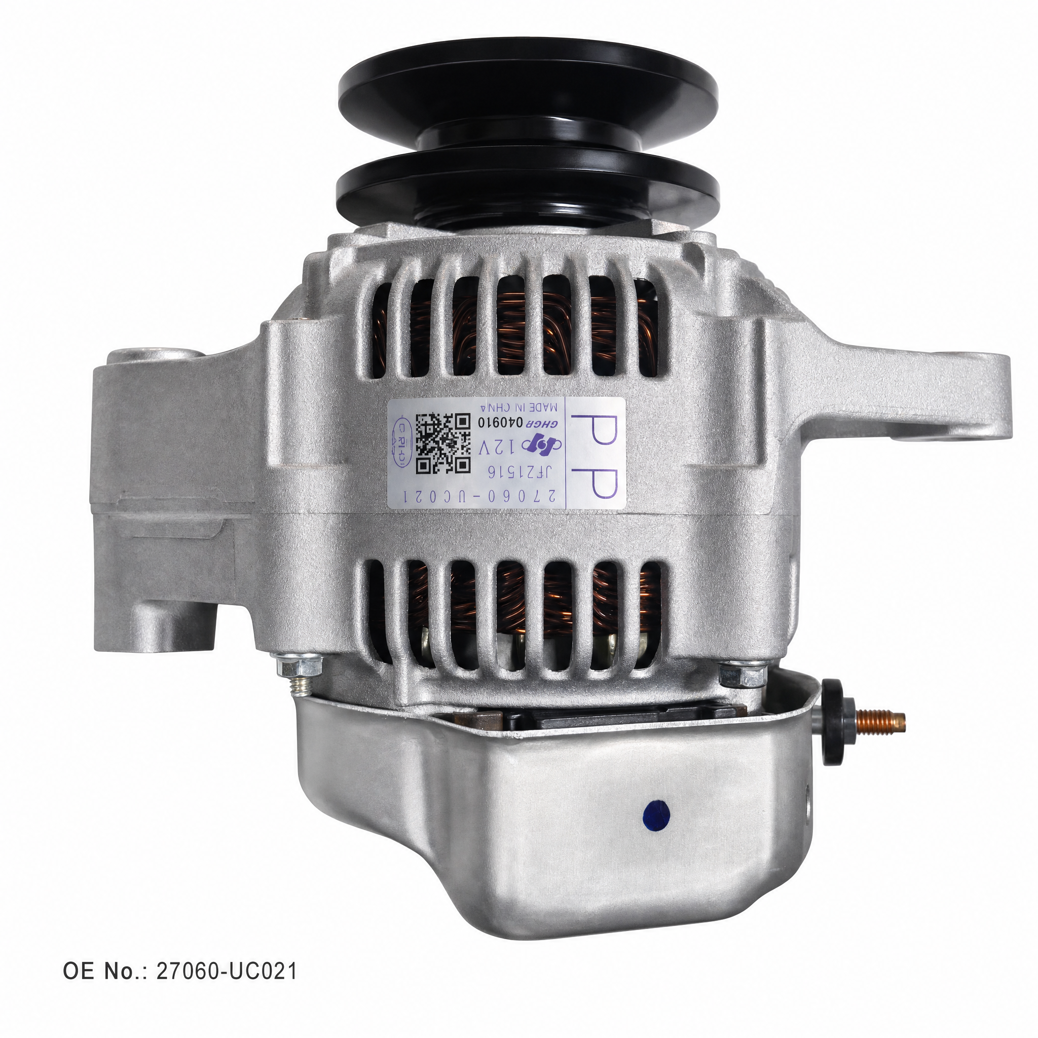 ALTERNATOR ASSY — 27060-UC021 — Système électrique · OE 27060-UC021 Representative image of JIA CHENG overseas B2B forklift and OE parts export workflow.