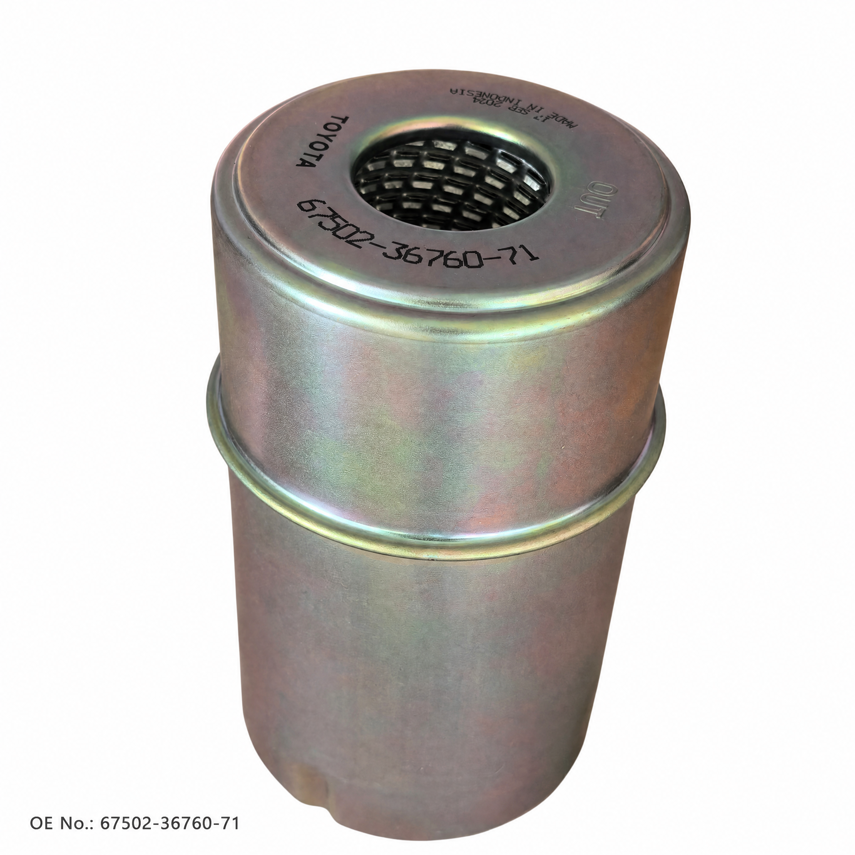 Return Filter — 67502-36760-71 (OE 67502-36760-71) — Pièces de rechange standard pour chariots élévateurs, applicable to Toyota 8F35-80 1KD/15Z/14Z/1FS. OE forklift part available on inquiry from JIA CHENG.